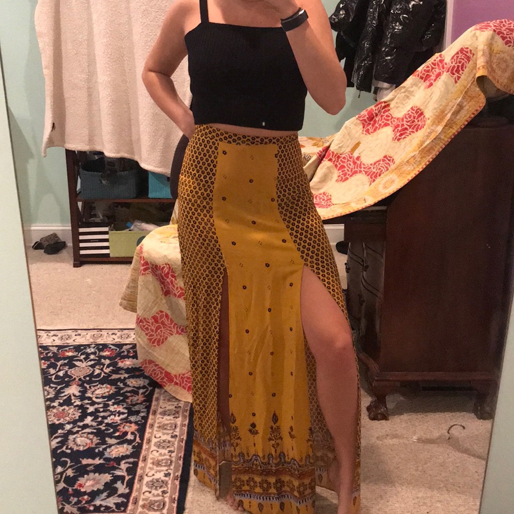 Urban Outfitters Double Leg-Slit Maxi Skirt
